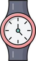 ilustración de vector de reloj de pulsera en un fondo. símbolos de calidad premium. iconos vectoriales para concepto y diseño gráfico.