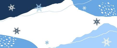 temporada de invierno. copos de nieve sobre fondo azul. vector. vector