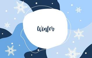 Winter season. Snowflakes on blue background. vector. vector