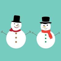 Snowman icon flat style. Vector eps10. Snowman with hat and scarf. Vector illustration. New year concept.