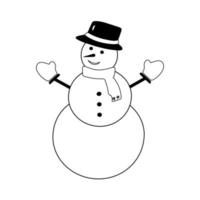 Snowman icon flat style. Vector eps10. Snowman with hat and scarf. Vector illustration. New year concept.