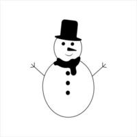 Snowman icon flat style. Vector eps10. Snowman with hat and scarf. Vector illustration. New year concept.