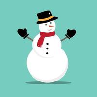 Snowman icon flat style. Vector eps10. Snowman with hat and scarf. Vector illustration. New year concept.