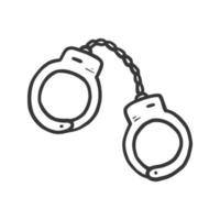 Handcuffs vector illustration. Hand drawn