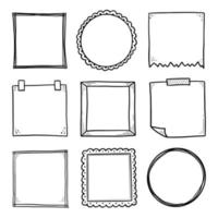 Hand drawn set of photo frame vector