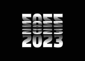 Passing into New Year 2023 Flip text effect isolated on black background, Vector text Illustration.