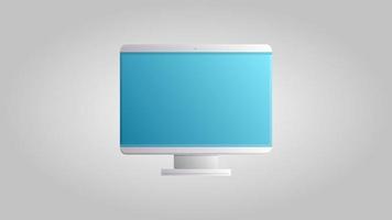 Modern digital new liquid crystal flat-panel computer monitor for games, work and entertainment on a white background. Vector illustration