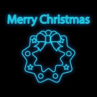 Mistletoe neon icon. Glowing Christmas winter holiday icon sign vector