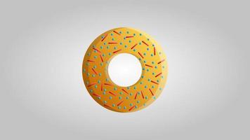 Big round tasty sweet donut on a white background. Vector illustration