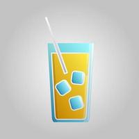 Great refreshing tasty strong new cocktail with alcohol and juice with a straw on a white background vector