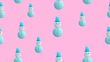 Snowman Seamless Pattern Background, Christmas Vector illustration