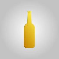 una gran botella de vidrio refrescante de cerveza de espuma ligera alcohólica amarilla sabrosa sobre un fondo blanco vector