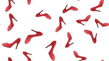 Realistic Detailed 3d Woman High Heel Red Shoes Seamless Pattern Background on a White Elegant Style Concept. Vector illustration of Sexy Female Footwear