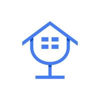 WIne Home Logo Monoline vector