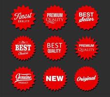 Collection of red badges and labels modern super sale style vector