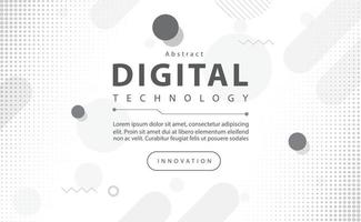 Digital technology banner black and white background concept with technology line light effects, abstract tech, digital web technology future, computer network, illustration vector for graphic design