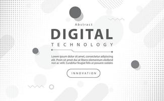 banner de tecnología digital concepto de fondo en blanco y negro con efectos de luz de línea de tecnología, tecnología abstracta, futuro de tecnología web digital, red informática, vector de ilustración para diseño gráfico