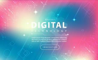 Digital technology banner colorful background concept, technology light purple effect, abstract tech, innovation future data, internet network, Ai big data, lines dots connection, illustration vector