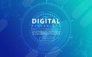 Digital technology banner blue green background concept, world map compass technology, abstract tech, innovation future data, internet network, Ai big data, lines dots connection, illustration vector