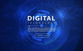 Digital technology banner blue sky background concept with technology line light effect, abstract tech, innovation future data, internet network, big data, lines dots connection, illustration vector