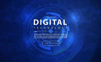 Digital technology banner blue sky background concept with technology line light effect, abstract tech, innovation future data, internet network, big data, lines dots connection, illustration vector