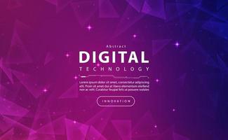 banner de tecnología digital concepto de fondo rosa azul, tecnología de seguridad cibernética, tecnología púrpura abstracta, datos futuros de innovación, red de Internet, datos grandes ai, conexión de punto de línea, vector de ilustración