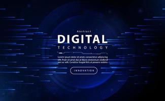 fondo azul de banner de tecnología de big data digital ai, tecnología de seguridad cibernética, tecnología de protección de privacidad abstracta, datos futuros de innovación, conexión de red de Internet, punto de línea, vector de ilustración