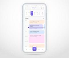 Mobile app calendar planner concept, Appointment calendar template UI UX, Smartphone calendar schedule agenda annual planning meeting application, Calendar events, Activity, Event app, Vector phone