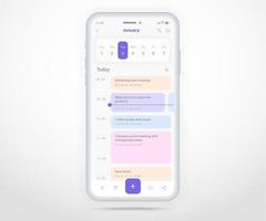 Mobile app calendar planner concept, Appointment calendar template UI UX, Smartphone calendar schedule agenda annual planning meeting application, Calendar events, Activity, Event app, Vector phone