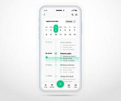 Mobile app calendar planner concept, Appointment calendar template UI UX, Smartphone calendar schedule agenda annual planning meeting application, Calendar events, Activity, Event app, Vector phone