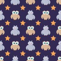 owl and star pattern vector