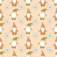 dwarf and daisy pattern vector