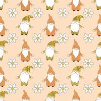 dwarf and daisy pattern vector