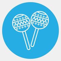 icono maraca. elementos de celebración del día de los muertos. iconos en estilo azul. bueno para impresiones, carteles, logotipos, decoración de fiestas, tarjetas de felicitación, etc. vector