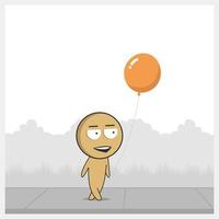 Man with a balloon vector