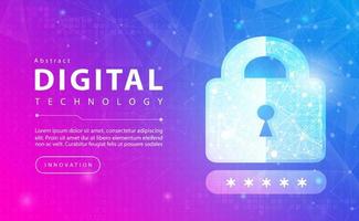 Technology security abstract background concept, Digital technology banner pink blue background binary code, abstract tech big data, Cloud computing, connect to clouds network, illustration vector