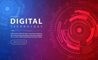 Digital technology banner red blue background concept, technology light purple effect, abstract tech, innovation future data, internet network, Ai big data, lines dots connection, illustration vector