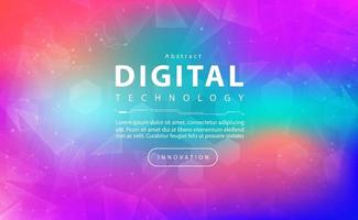 Digital technology banner colorful background concept, technology light purple effect, abstract tech, innovation future data, internet network, Ai big data, lines dots connection, illustration vector