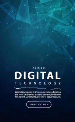 Digital technology banner green blue background concept with technology light effect, abstract tech, innovation future data, internet network, Ai big data, lines dots connection, illustration vector