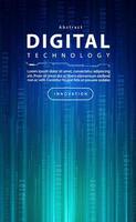 Digital technology banner green blue background, cyber technology circuit, abstract binary tech, innovation future data, internet network, Ai big data, futuristic wifi connection, illustration vector
