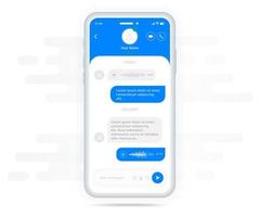 Chat UI Application design concept, Social network messenger communication service screen template, Mobile phone live chat boxes, Smartphone online app on screen, Vector video call illustration, UX UI