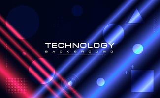 Digital technology geometric red blue gradient background, Ai big data, abstract cyber cloud neon tech, innovation future, USA United States America flag internet network connect, illustration vector