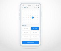 concepto de planificador de calendario de aplicaciones móviles, plantilla de calendario de actividades ui ux, agenda de calendario de smartphone aplicación de reunión de planificación anual, eventos de calendario, cita, aplicación de eventos, teléfono vectorial vector