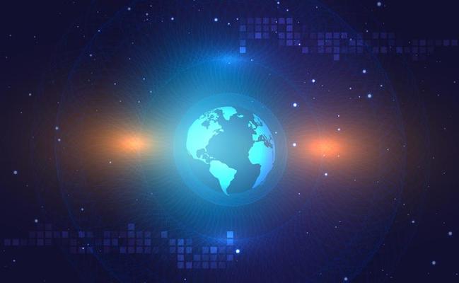 Digital technology connect banner pink blue background concept with technology line light effects, Abstract world tech, Digital data big data tech, illustration texture abstract background vector