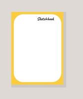 Page for notebook yellow sketchbook. Vector illustration