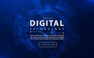 Digital technology banner blue background concept with technology light effect, abstract tech, innovation future data, internet network, Ai big data, cyber lines dots connection, illustration vector
