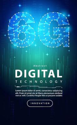 6G network wireless internet Wi-fi connection abstract background concept, Digital technology banner pink blue background binary code, abstract tech big data communication, High speed broadband vector