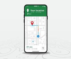 Map GPS navigation app ux ui concept, Mobile map application, Smartphone App search map navigation, Technology map, City navigation maps, City street, gps tracking, Location tracker, Vector