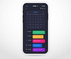 Mobile app calendar planner concept, Appointment calendar template UI UX, Smartphone calendar schedule agenda annual planning meeting application, Calendar events, Activity, Event app, Vector phone