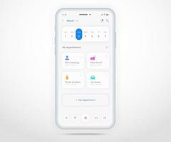 Mobile app calendar planner concept, Appointment calendar template UI UX, Smartphone calendar schedule agenda annual planning meeting application, Calendar events, Activity, Event app, Vector phone